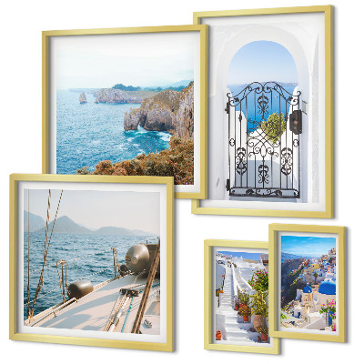 Polyptic înrămat Peisaje din Grecia, arhitectura maritimă