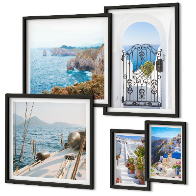 Polyptic înrămat Peisaje din Grecia, arhitectura maritimă