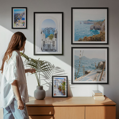 Polyptic înrămat Peisaje din Grecia, arhitectura maritimă