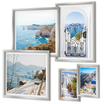 Polyptic înrămat Peisaje din Grecia, arhitectura maritimă