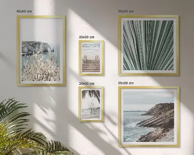 Set de tablouri decorative de perete cu peisaj tropical cu plaje la malul mării