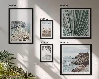 Set de tablouri decorative de perete cu peisaj tropical cu plaje la malul mării