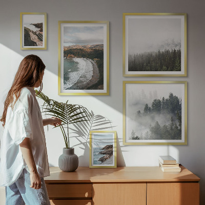 Decorațiune de perete set tablouri Peisaje de coastă, păduri montane