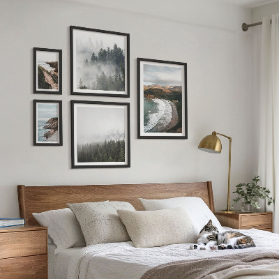 Decorațiune de perete set tablouri Peisaje de coastă, păduri montane