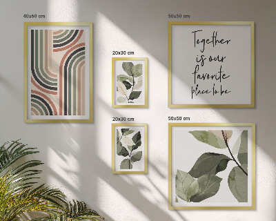 Polyptic înrămat Geometrie elegantă cu accente florale