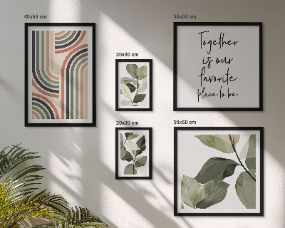 Polyptic înrămat Geometrie elegantă cu accente florale