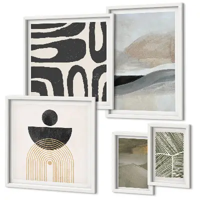 Set tablouri decorative de perete cu modele abstracte în culori