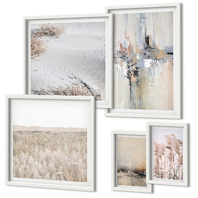 Polyptic înrămat Decorațiuni elegante în stil minimalist natural