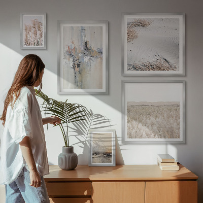 Polyptic înrămat Decorațiuni elegante în stil minimalist natural
