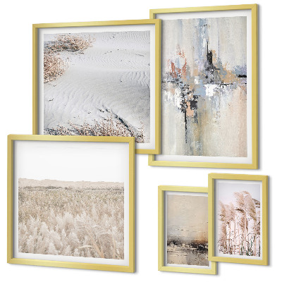 Polyptic înrămat Decorațiuni elegante în stil minimalist natural