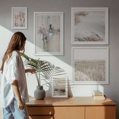 Polyptic înrămat Decorațiuni elegante în stil minimalist natural
