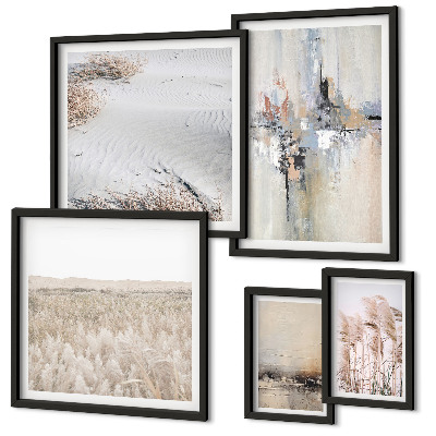 Polyptic înrămat Decorațiuni elegante în stil minimalist natural