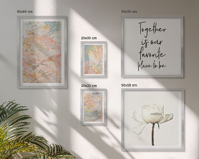 Decorațiune de perete set tablouri Flori abstracte cu sloganuri