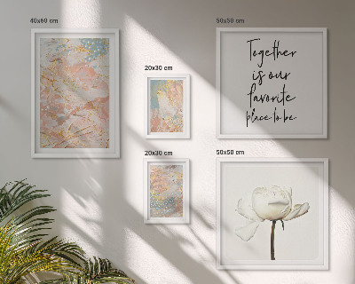 Decorațiune de perete set tablouri Flori abstracte cu sloganuri