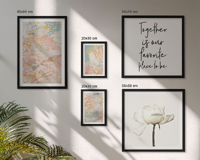 Decorațiune de perete set tablouri Flori abstracte cu sloganuri