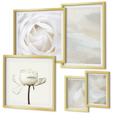 Polyptic înrămat Inspirații florale albe