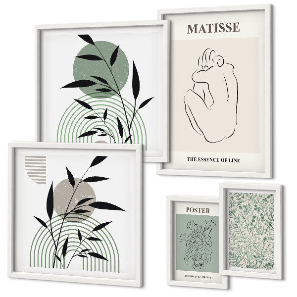 Decorațiune de perete set tablouri Grafică elegantă a plantelor