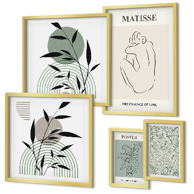 Decorațiune de perete set tablouri Grafică elegantă a plantelor