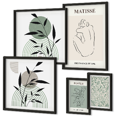 Decorațiune de perete set tablouri Grafică elegantă a plantelor