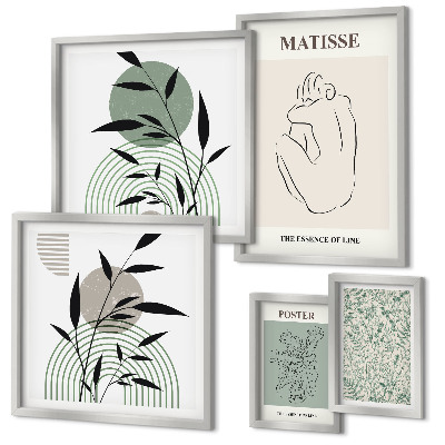 Decorațiune de perete set tablouri Grafică elegantă a plantelor