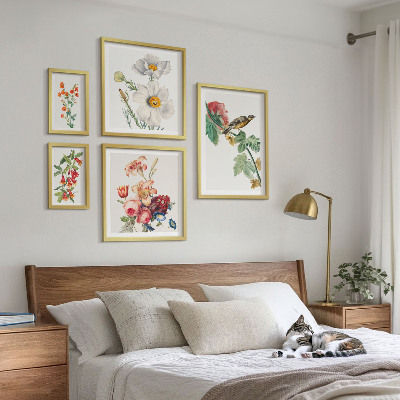 Decorațiune de perete set tablouri Decorațiuni vintage cu păsări florale