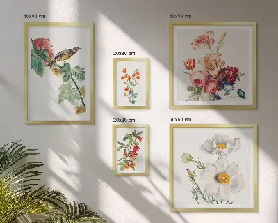 Set de tablouri decorative pentru perete cu model vintage de păsări și flori