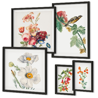 Decorațiune de perete set tablouri Decorațiuni vintage cu păsări florale