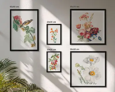 Set de tablouri decorative pentru perete cu model vintage de păsări și flori