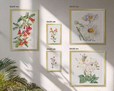 Polyptic înrămat Ilustrații botanice florale