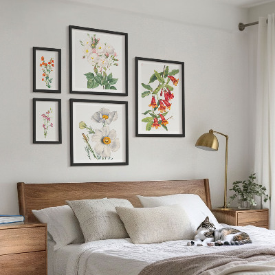 Polyptic înrămat Ilustrații botanice florale