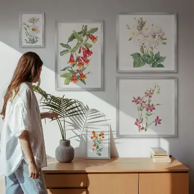 Set tablouri decorative pentru perete cu motive botanice florale