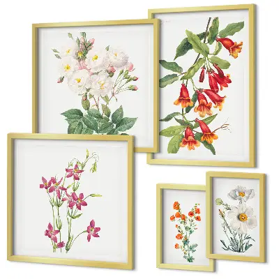 Set tablouri decorative pentru perete cu motive botanice florale