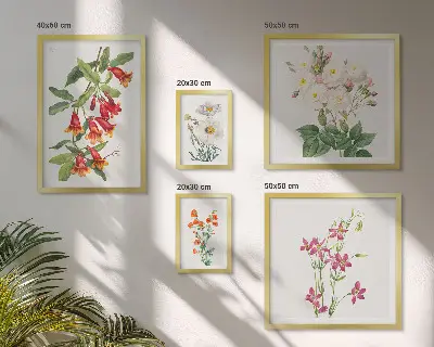 Set tablouri decorative pentru perete cu motive botanice florale