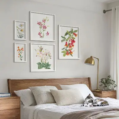 Set tablouri decorative pentru perete cu motive botanice florale