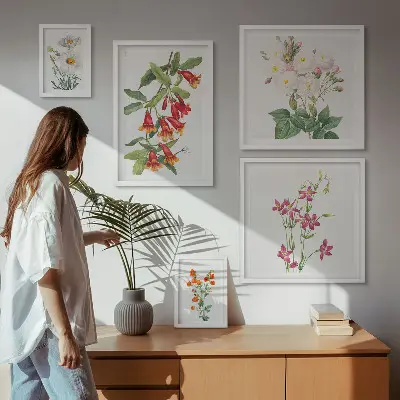 Set tablouri decorative pentru perete cu motive botanice florale