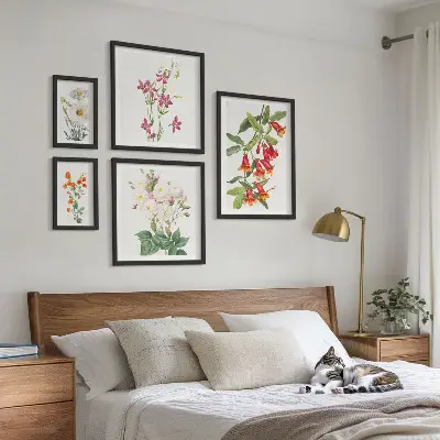 Set tablouri decorative pentru perete cu motive botanice florale