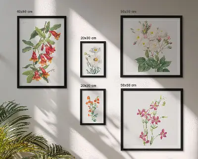 Set tablouri decorative pentru perete cu motive botanice florale