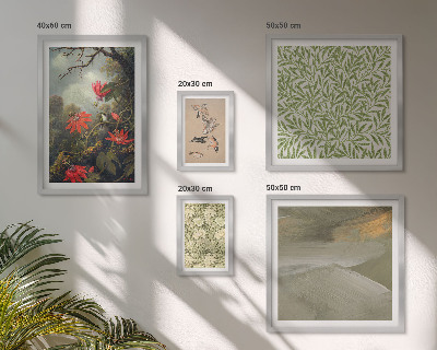 Decorațiune de perete set tablouri Flori păsări motive naturale