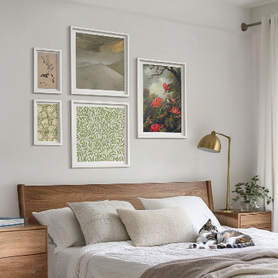 Decorațiune de perete set tablouri Flori păsări motive naturale