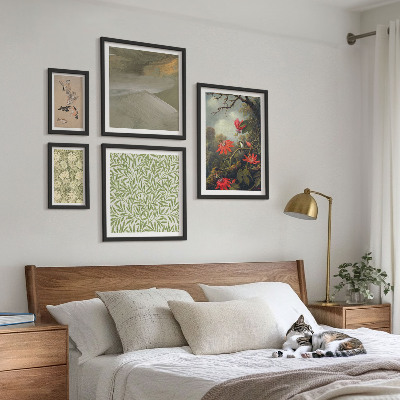 Decorațiune de perete set tablouri Flori păsări motive naturale