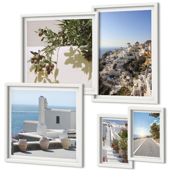 Polyptic înrămat Vederi pitorești ale orașului Santorini