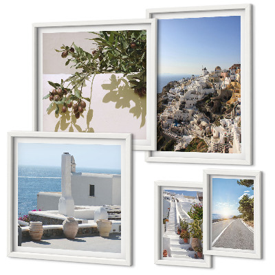 Polyptic înrămat Vederi pitorești ale orașului Santorini
