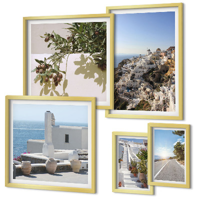 Polyptic înrămat Vederi pitorești ale orașului Santorini