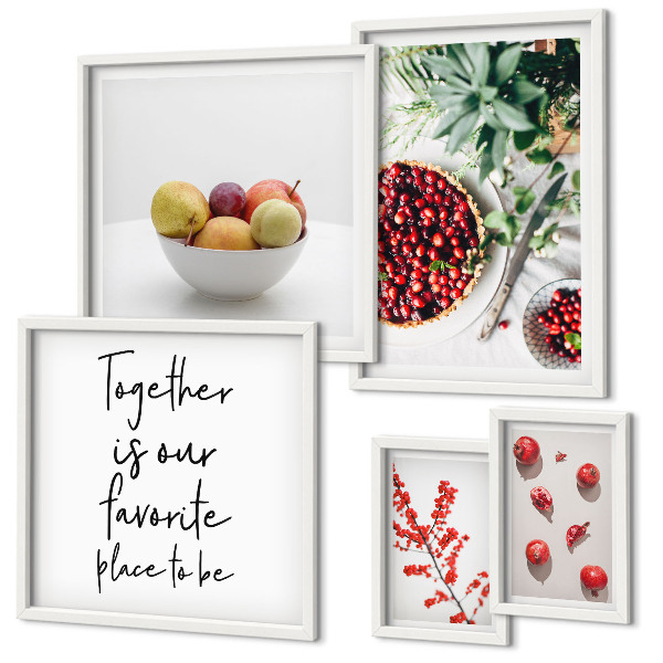 Decorațiune de perete set tablouri Compoziții de fructe și plante