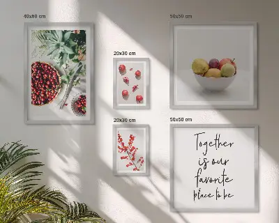 Set de tablouri decorative pentru perete compoziții cu fructe și plante