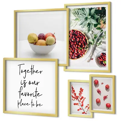Set de tablouri decorative pentru perete compoziții cu fructe și plante