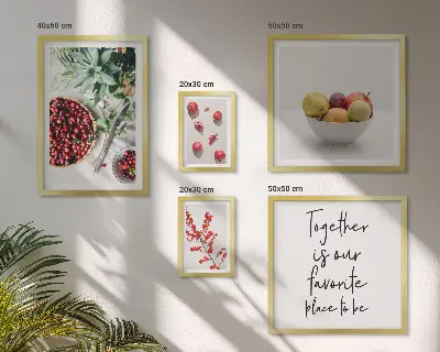 Set de tablouri decorative pentru perete compoziții cu fructe și plante