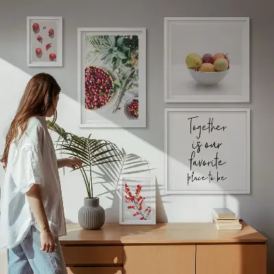 Set de tablouri decorative pentru perete compoziții cu fructe și plante