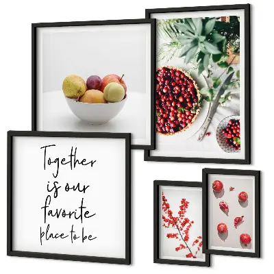 Set de tablouri decorative pentru perete compoziții cu fructe și plante