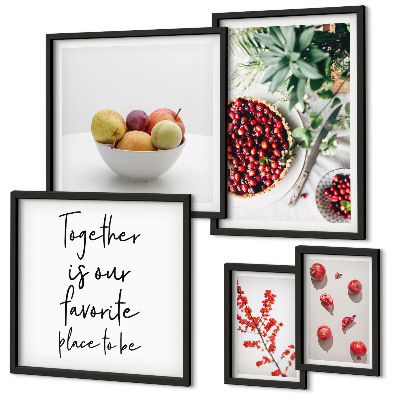 Decorațiune de perete set tablouri Compoziții de fructe și plante